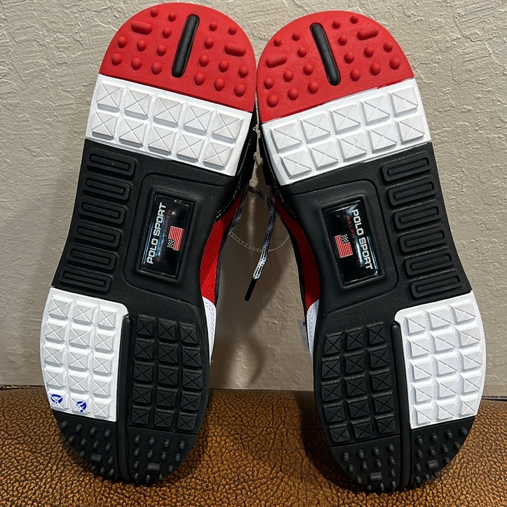 Brand New Ralph Lauren’s Polo Sport PS200 Casual Sneakers Red, White & Purple! - Picture 5 of 12